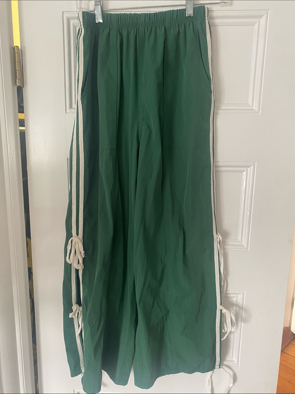 Fashion Nova Forest Green Pants with White Side Ties